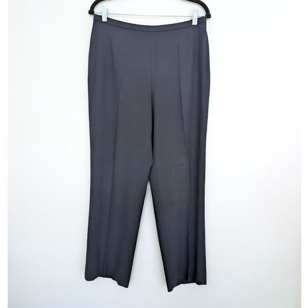 Y2K Escada Pleated New Wool Black Trouser Pants Sz EU40 Designer Quiet Luxury